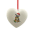 Border Terrier in Santa Hat Christmas Heart Bauble